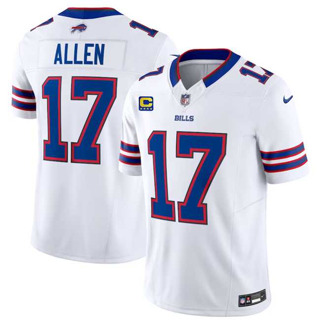 Men & Women & Youth Buffalo Bills #17 Josh Allen White 2023 F.U.S.E. With 4-Star C Patch Vapor Untouchable Limited Football Stitched Jersey->buffalo bills->NFL Jersey